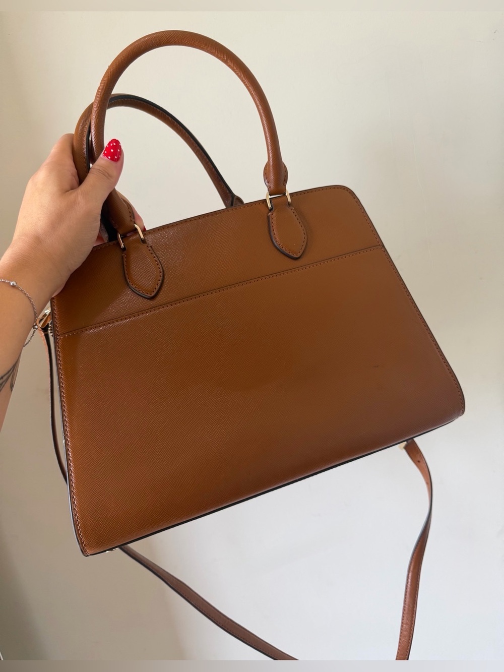 Kate Spade “Madison Saffiano” Leather Medium Satchel in the color Cavern Clay - Picture 11 of 11